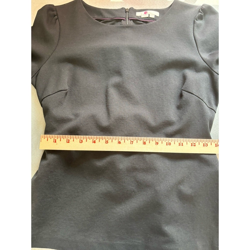 Boden Womens Peplum Puff Sleeve Top Size 12 Tie Waist Minimalist Office Siren - Picture 7 of 11